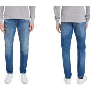 7 For All Mankind Adrien Squiggle Straight Leg Jeans San Rafael Blue Size 36